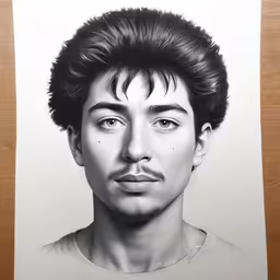 this drawing depicts the face of a man with freckled hair
