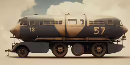 an old truck with a tanker painted on it