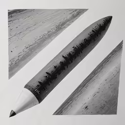a pen sitting on top of a table near another pen