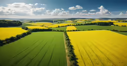 a large open field with many trees