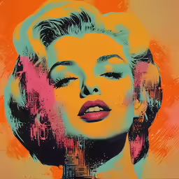 a marilyn monroe painting is on display