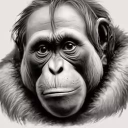 a drawing of a monkey that is dressed in winter clothing