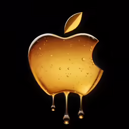an apple that is melting in the water