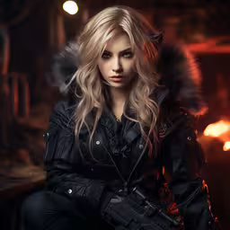 a blonde haired woman is posing with a gun,a very pretty blonde woman with a gun