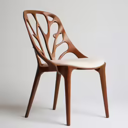 a wooden chair on a white background