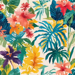 a flower and leaves pattern is shown in this image