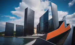 a couple of buildings that are next to the water