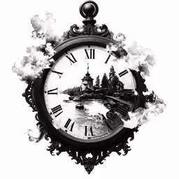 a clock with some smoke coming out of it