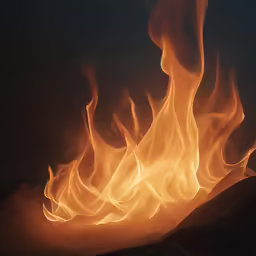 the bright orange flame is very dark