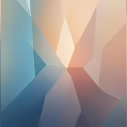 a colorful geometric painting of some sort with blue and pink colors