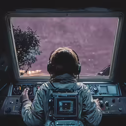a man taking pictures from the cockpit of an airplane