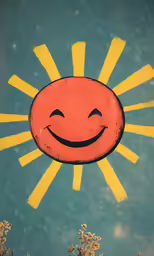 a happy face drawn on a background