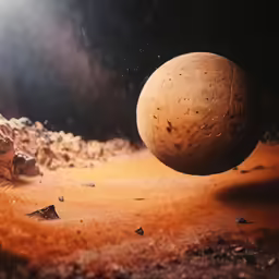 a single earth standing on dirt in the sun
