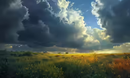 an image of clouds rolling in over the field