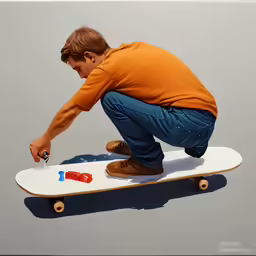 the man is riding on his skateboard with one foot on the board