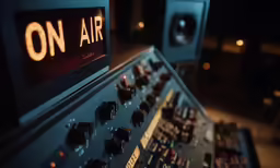 soundboard with on air button and lights