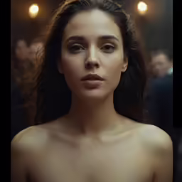 a young woman staring into the camera