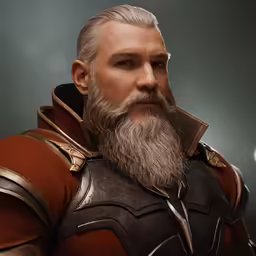 an image of a man in armor wearing a beard