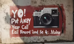 an old fashioned camera on display for photographers