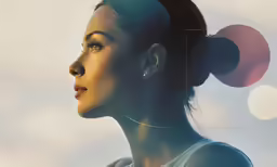 an illustration of a woman looking at something