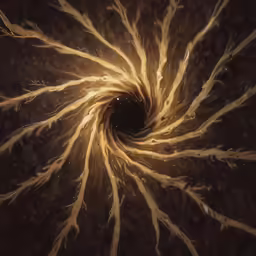 an orange, spirally design on the surface