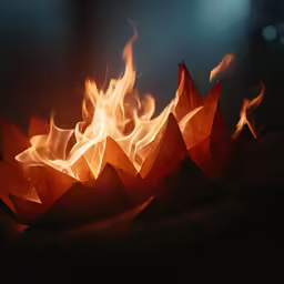 fire blazing in an open bowl in the night