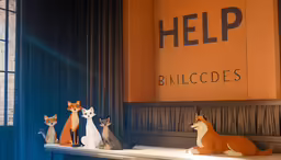 a shelf that has small animals on it
