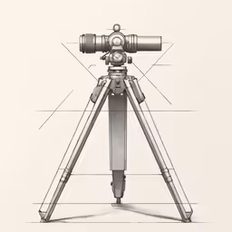 a drawing of a telescope on a tripod