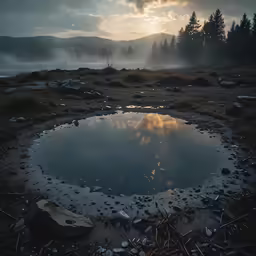 an image of a puddle in the ground