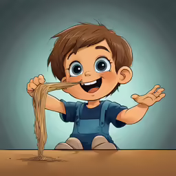 an image of a boy that is eating food