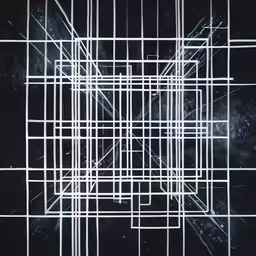 the design is created in white on a black background