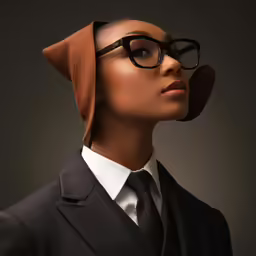a person dressed up as a dog wearing a suit