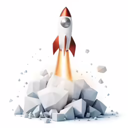 an illustration of a rocket flying through the air