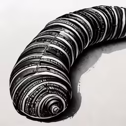 an old black and white photo of a spiral