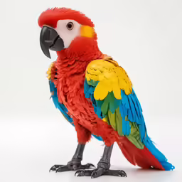 a small parrot is sitting on its leg