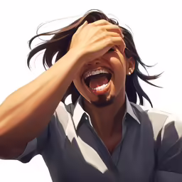 an artistic shot of a man crying with a toothache