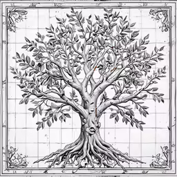 an artistic illustration shows a tree with its roots spread wide