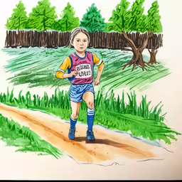 this is a drawing of a female athlete