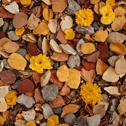 a couple of flowers that are on a floor