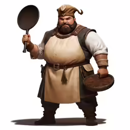 an animated man dressed like a frying pan