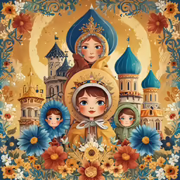 a poster with a religious image and a bunch of flowers
