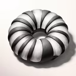 black and white striped paper sculpture