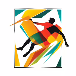 an image of a man surfing in a painting
