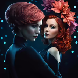 an image of two people in black posing for the camera