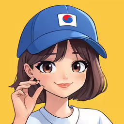 a girl with brown hair wearing a hat
