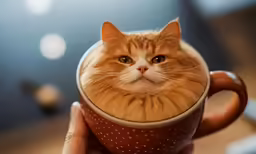 there is a cup of coffee with a cat on it