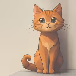 this is an art work of a cat, which appears to be a painting