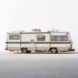 a motor home with an rv parked next to it