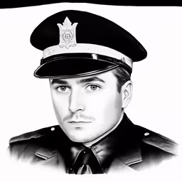 a man in a military uniform in a black and white photo