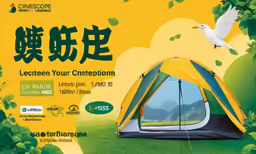 a poster that shows a man standing outside of a tent with the words leetin your command on it